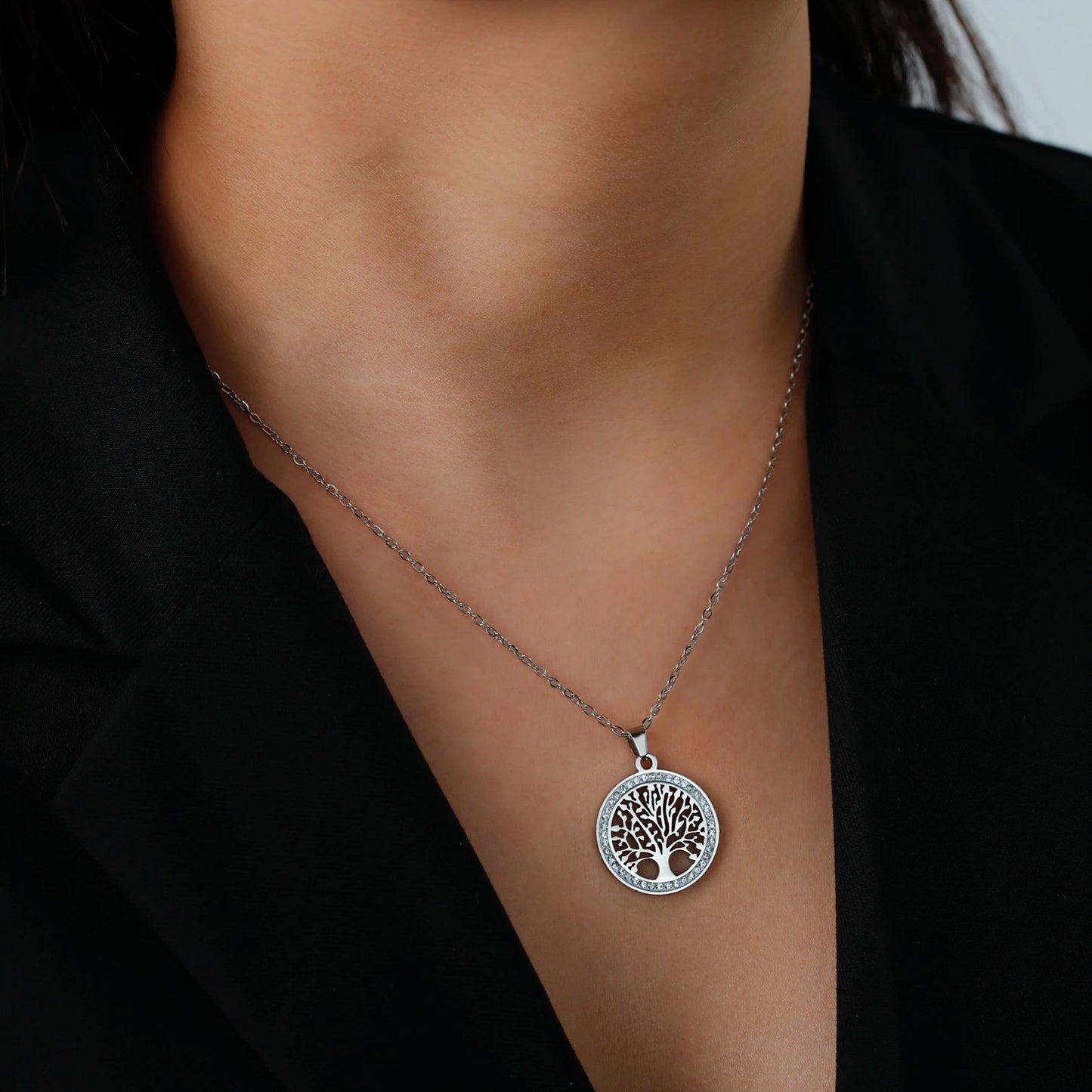 Arbre de vie collier cou argent