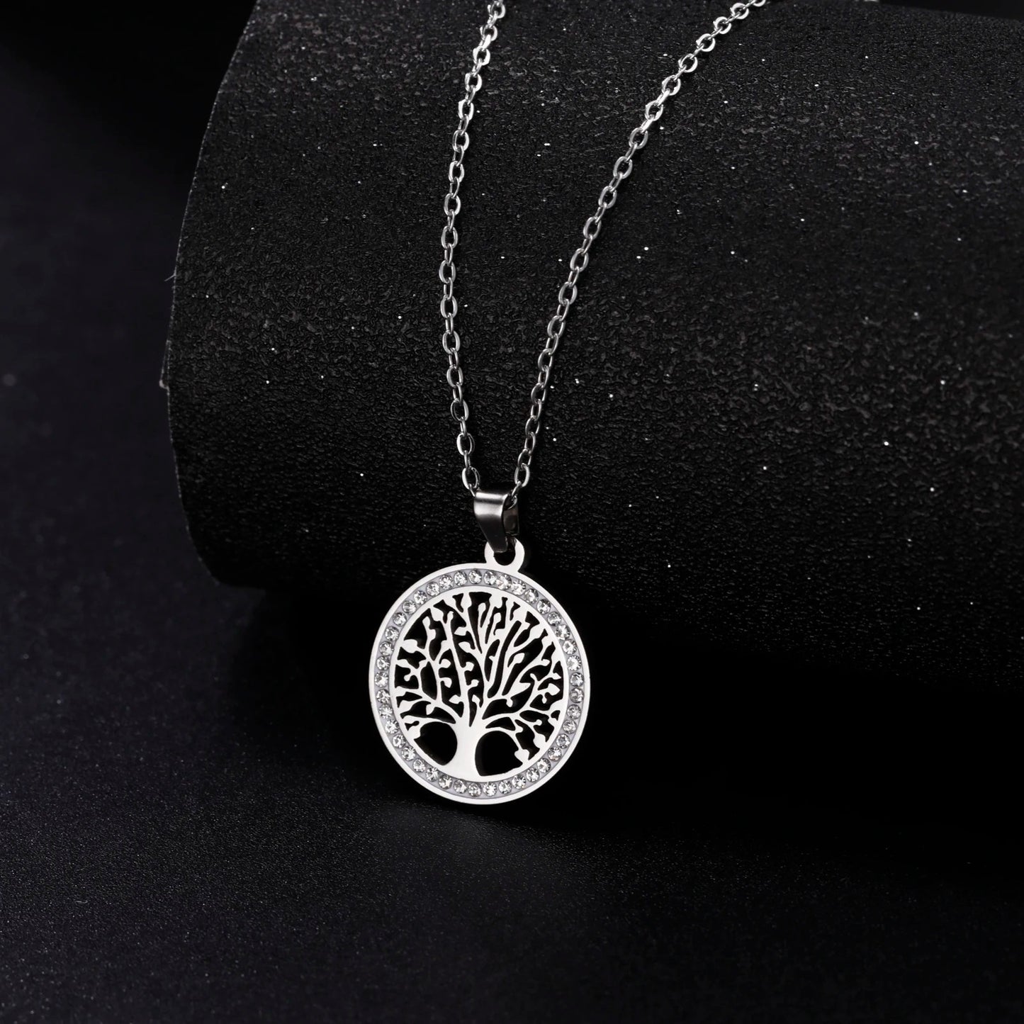 Arbre de vie collier presentoir argent
