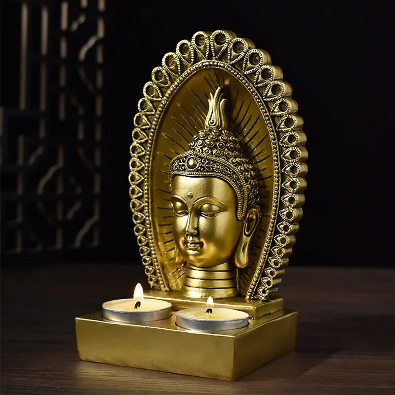 bougeoir tĂȘte de bouddha ambiance zen et spirituel chauffe plat