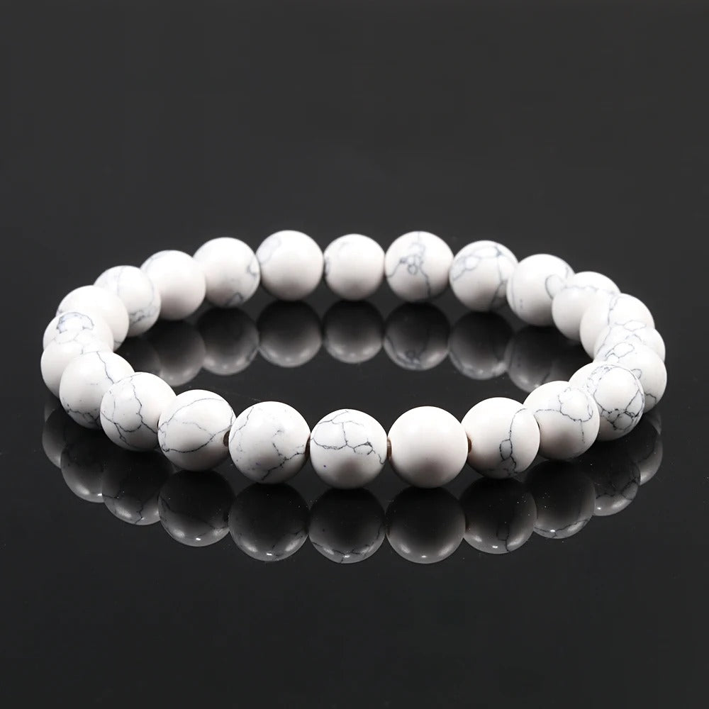 Bracelet-Howlite Apaisement et Equilibre interieur 8mm