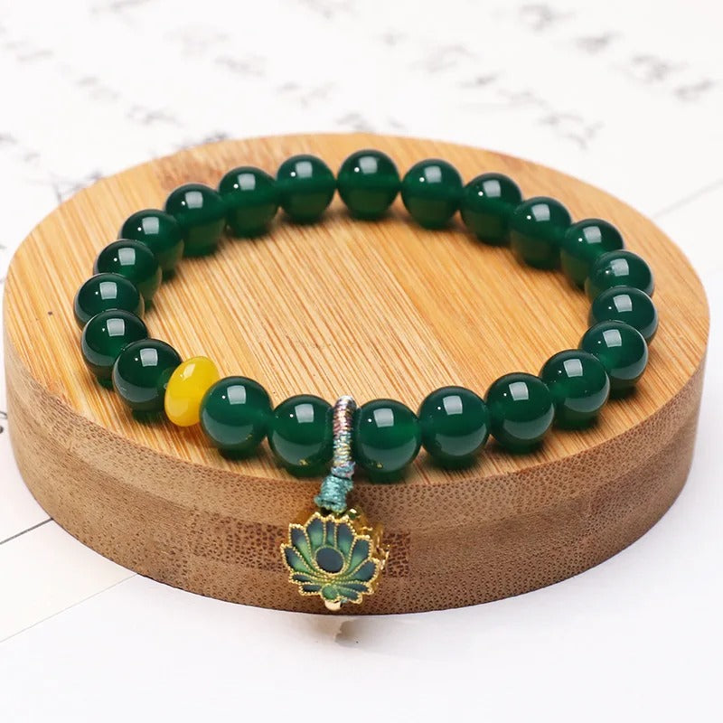 Bracelet Agate Verte Paix interieur de face