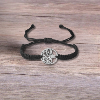 Bracelet arbre de vie tréssé argent un