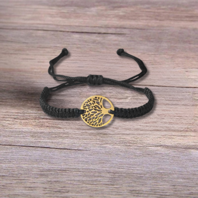 Bracelet arbre de vie tréssé or un