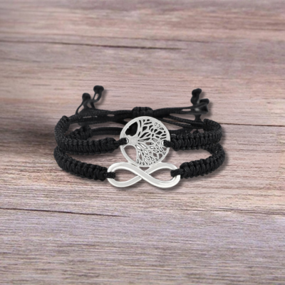 Bracelet arbre de vie tréssé argent