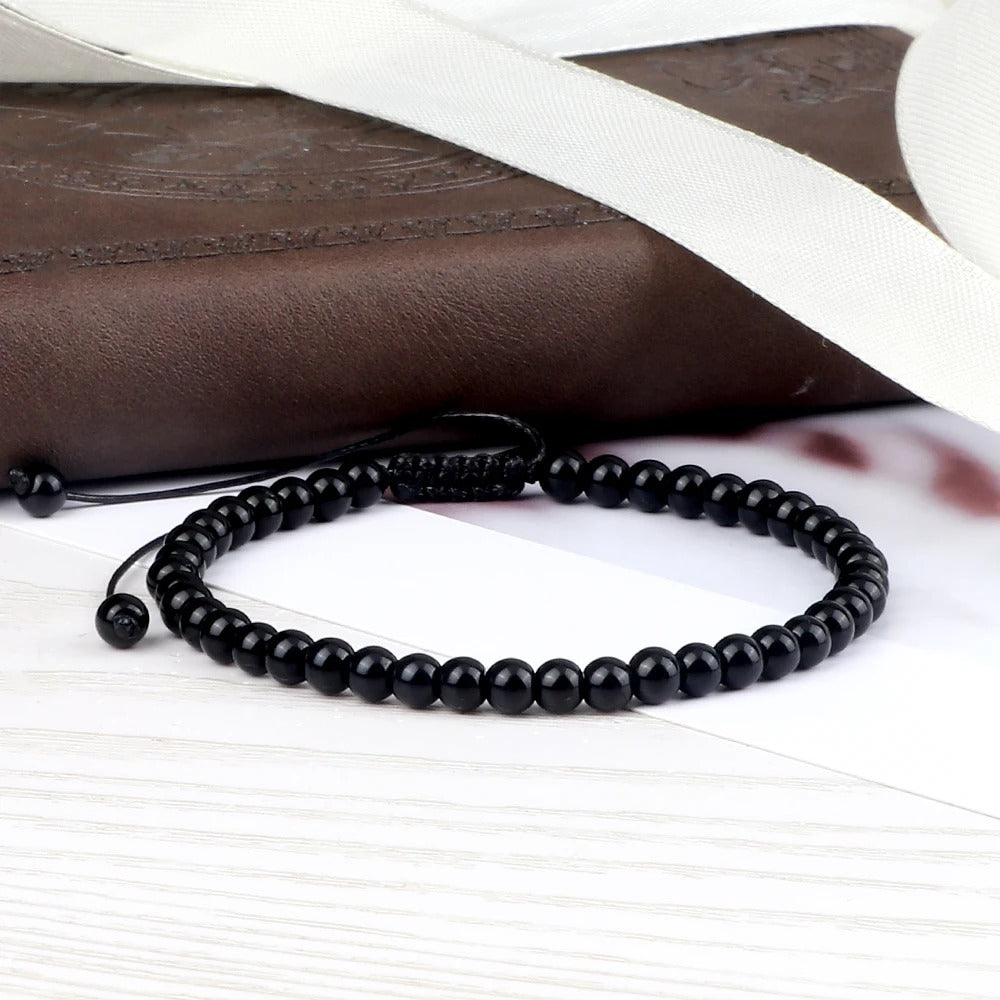 Bracelet pierre naturelle Obsidienne Noire 4 mm