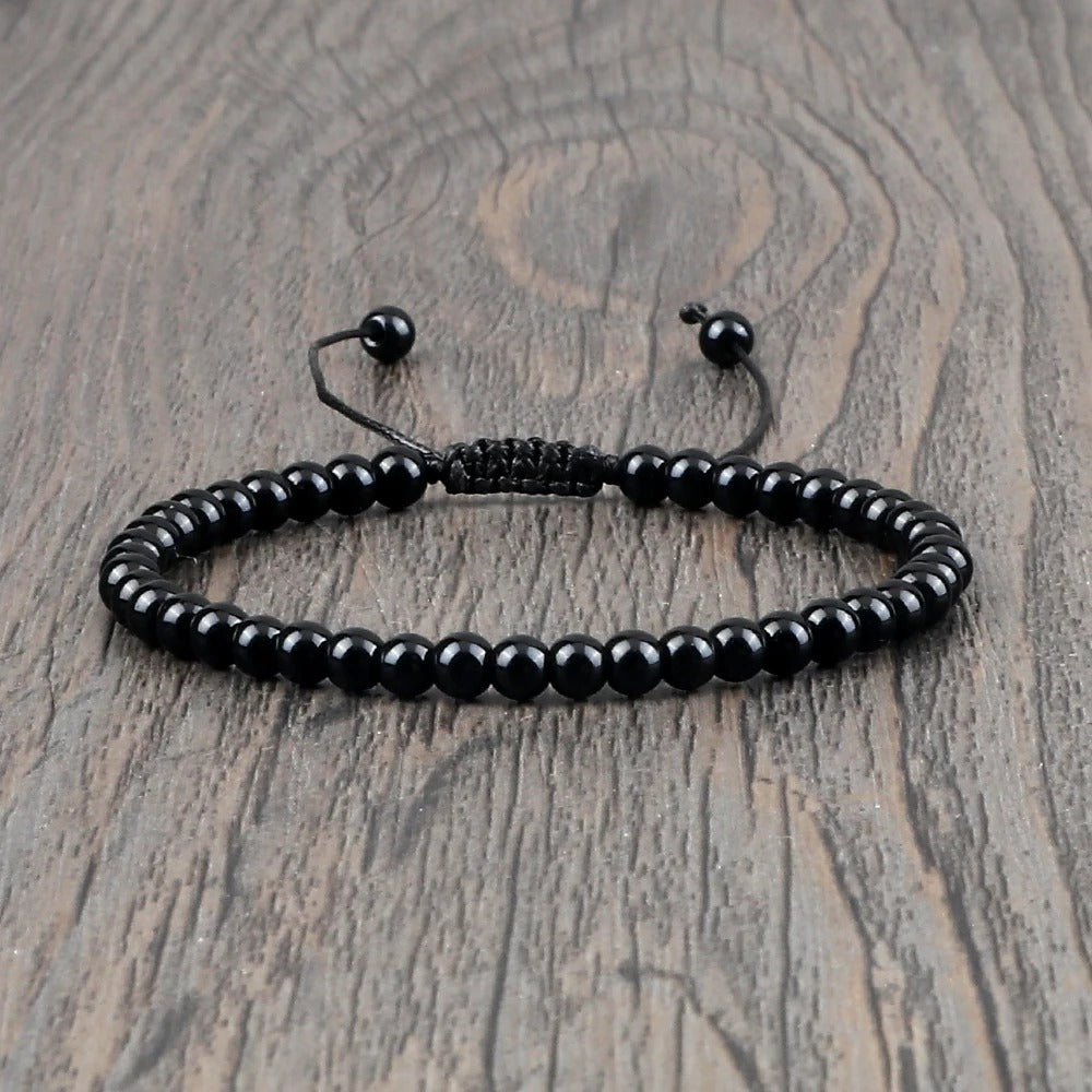 Bracelet pierre naturelle Obsidienne Noire table