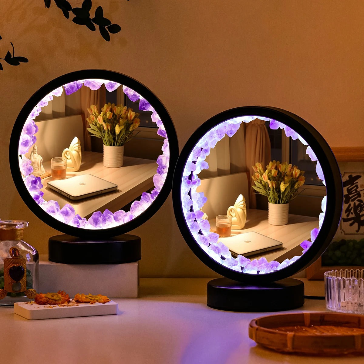 Lampe Amethyste duo allume