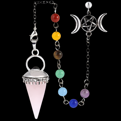 Pendule Voix des pierres quartz rose