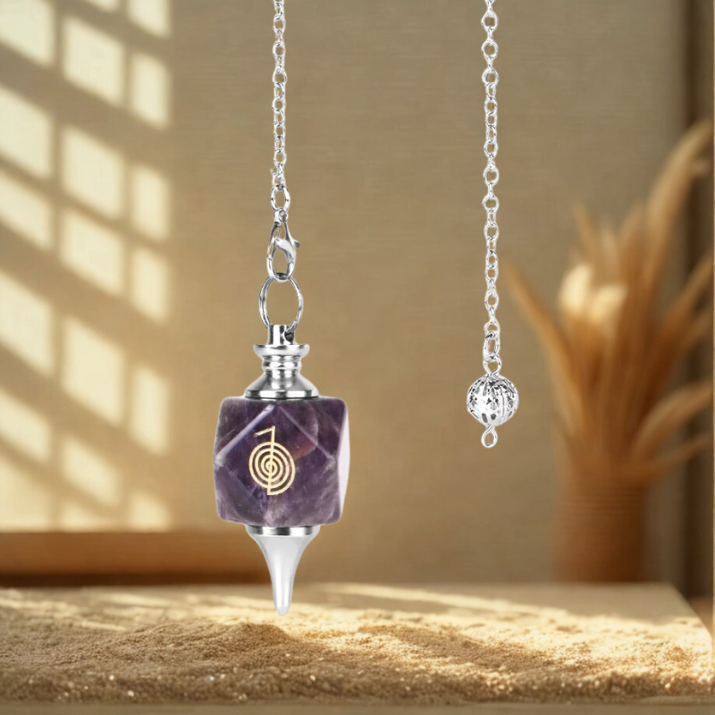 Pendule Divinatoire Pierre Naturelle hexagonale variante améthyste