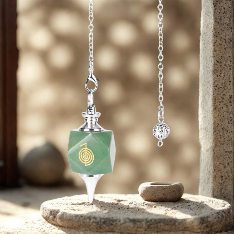 Pendule Divinatoire Pierre Naturelle hexagonale variante aventurine