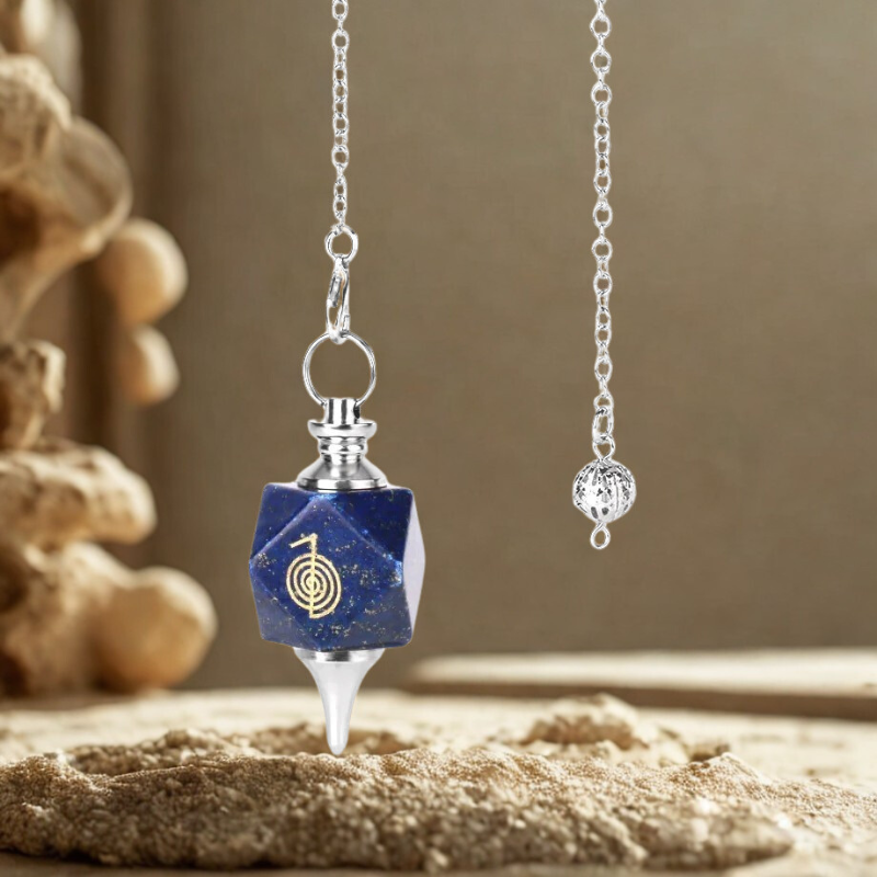 Pendule Divinatoire Pierre Naturelle hexagonale variante lapis