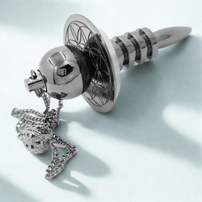 Pendule fleur de vie argent dos