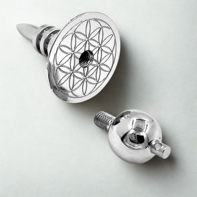 Pendule fleur de vie argent face