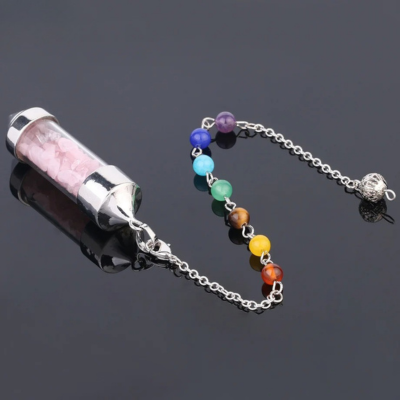 Pendule oui non Elixir Cristallin Quartz rose deux