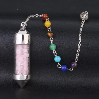Pendule oui non Elixir Cristallin Quartz rose un