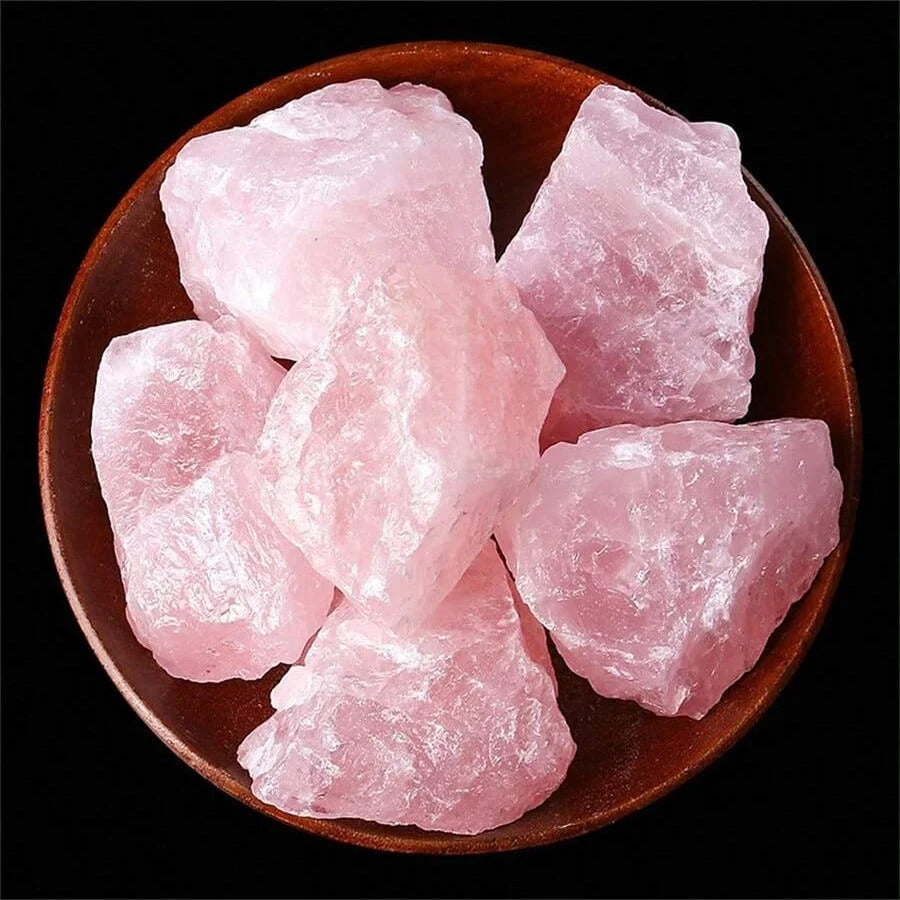 Pierre naturelle quartz rose brut bol