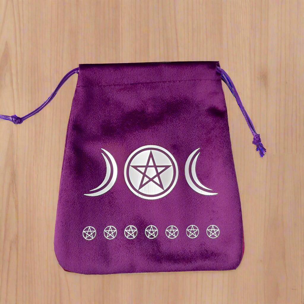Pochette esoterique en velours variante lune