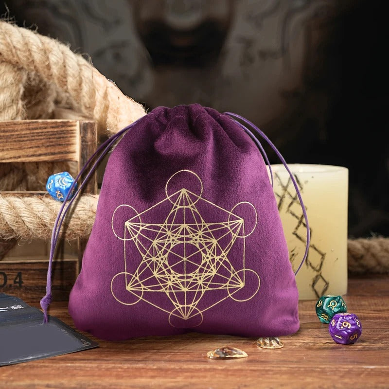 Pochette esoterique en velours variante oracle