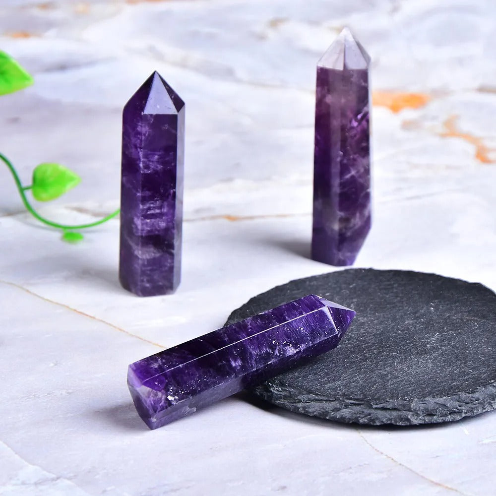 Pointe amethyste naturelle ardoise