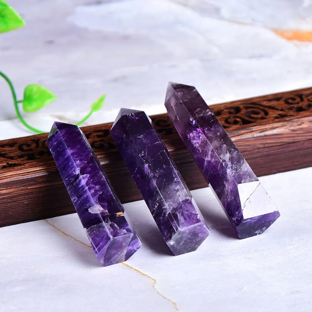 Pointe amethyste naturelle couche