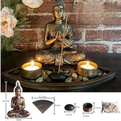 Statue bouddha lumiere et encens dimensions