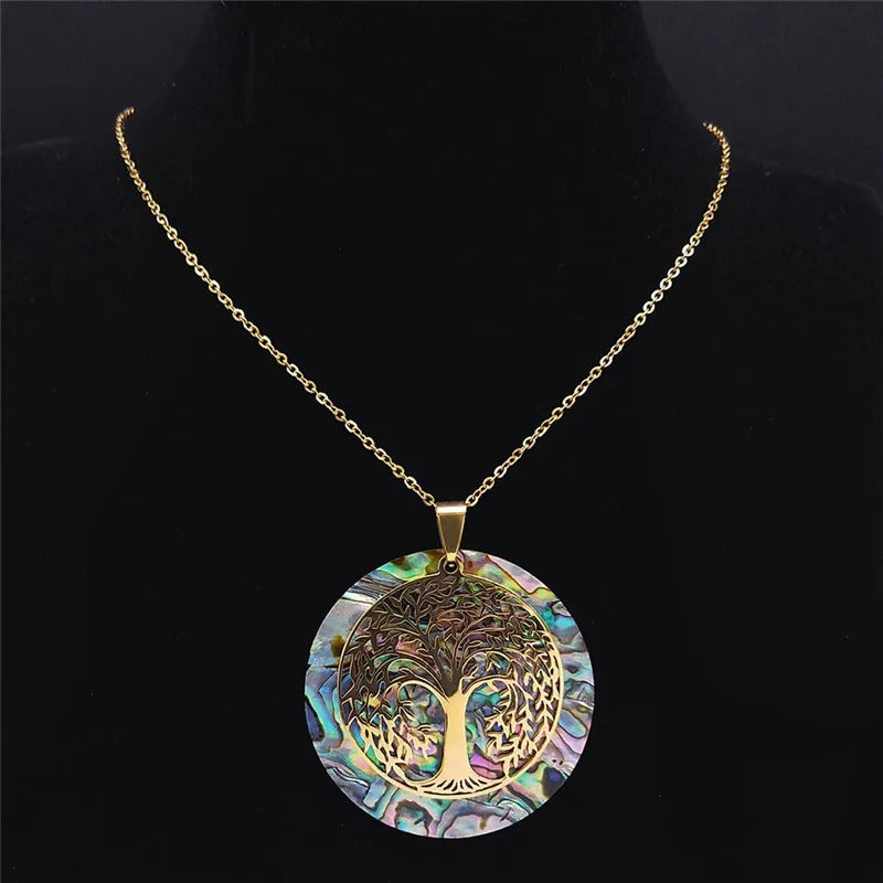 arbre de vie collier ormeau buste
