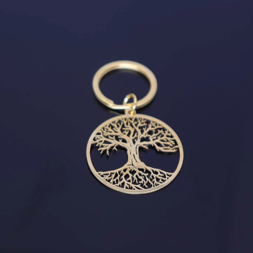arbre de vie porte cle or