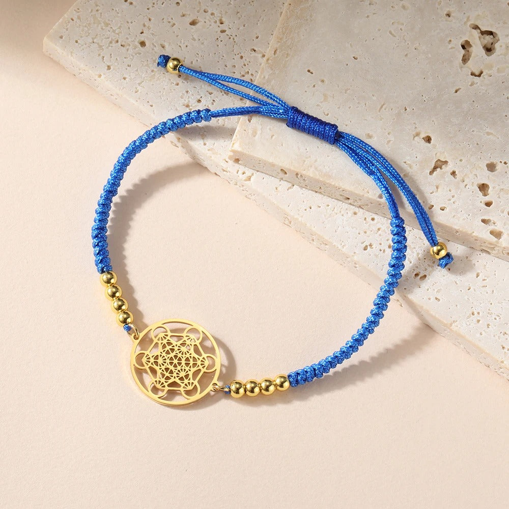 bracelet cube de metatron variante bleu