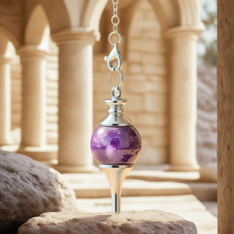 pendule oui non sphere amethyste