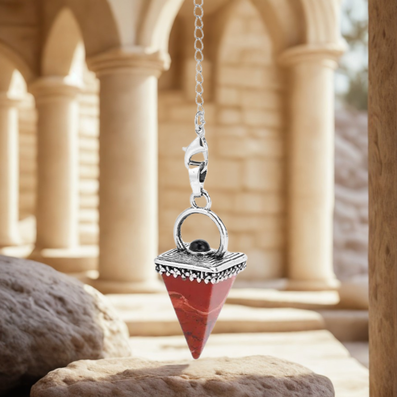 pendule porte des energies jaspe rouge