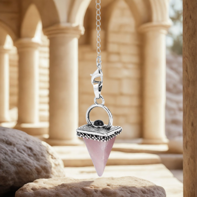 pendule porte des energies quartz rose