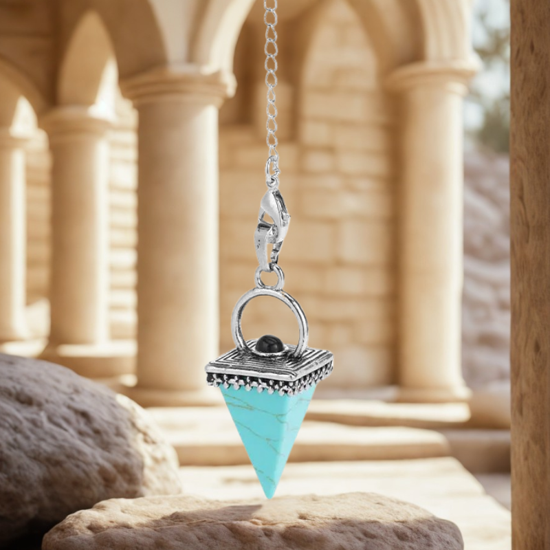 pendule porte des energies turquoise