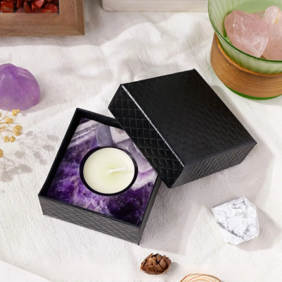 porte bougie Pierre AMETHYSTE