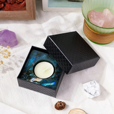 porte bougie Pierre labradorite