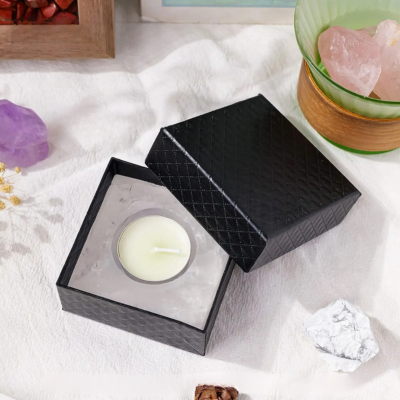 porte bougie Pierre quartz blanche
