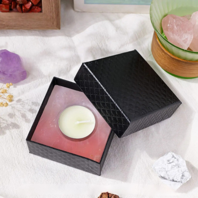 porte bougie Pierre quartz rose
