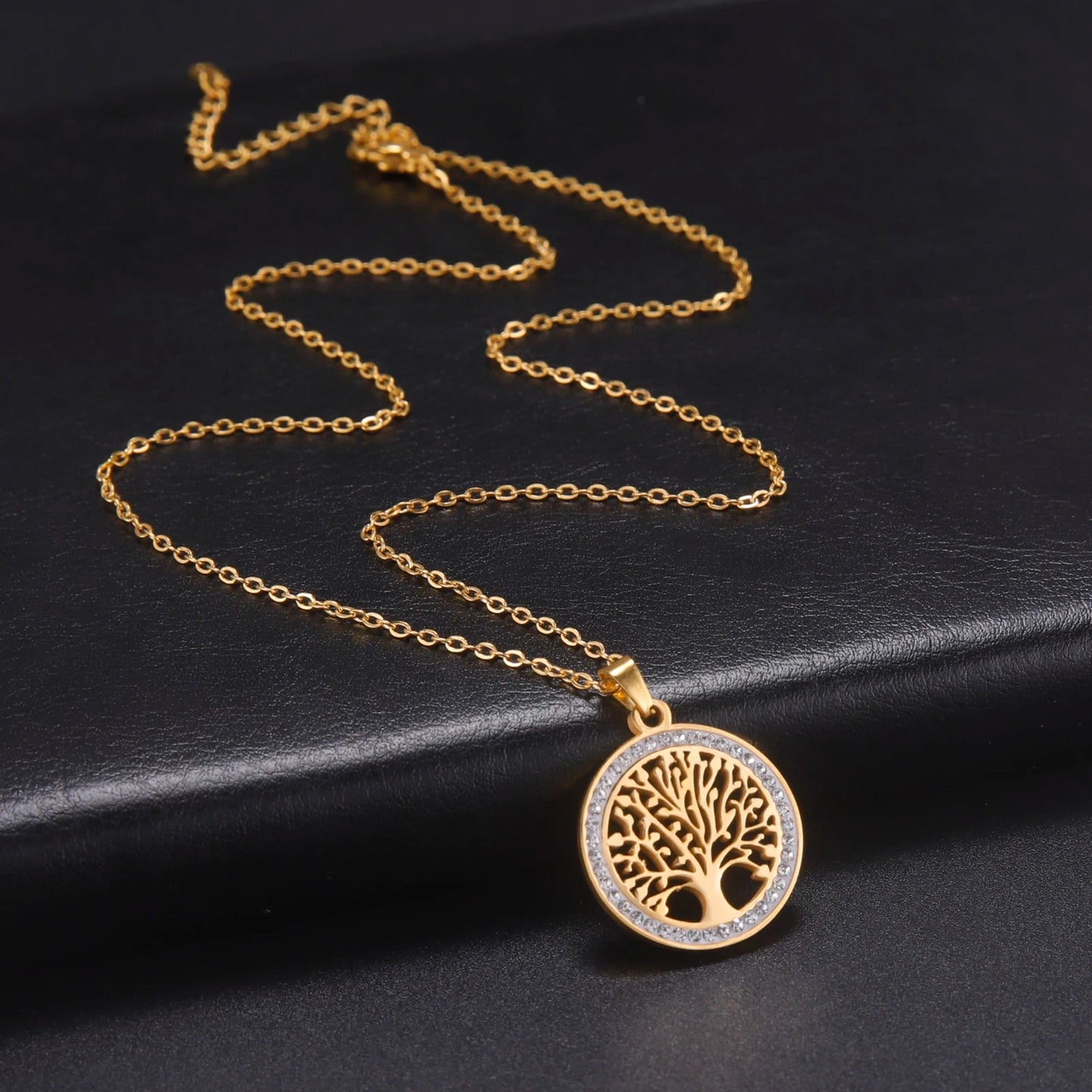Arbre de vie collier cuir