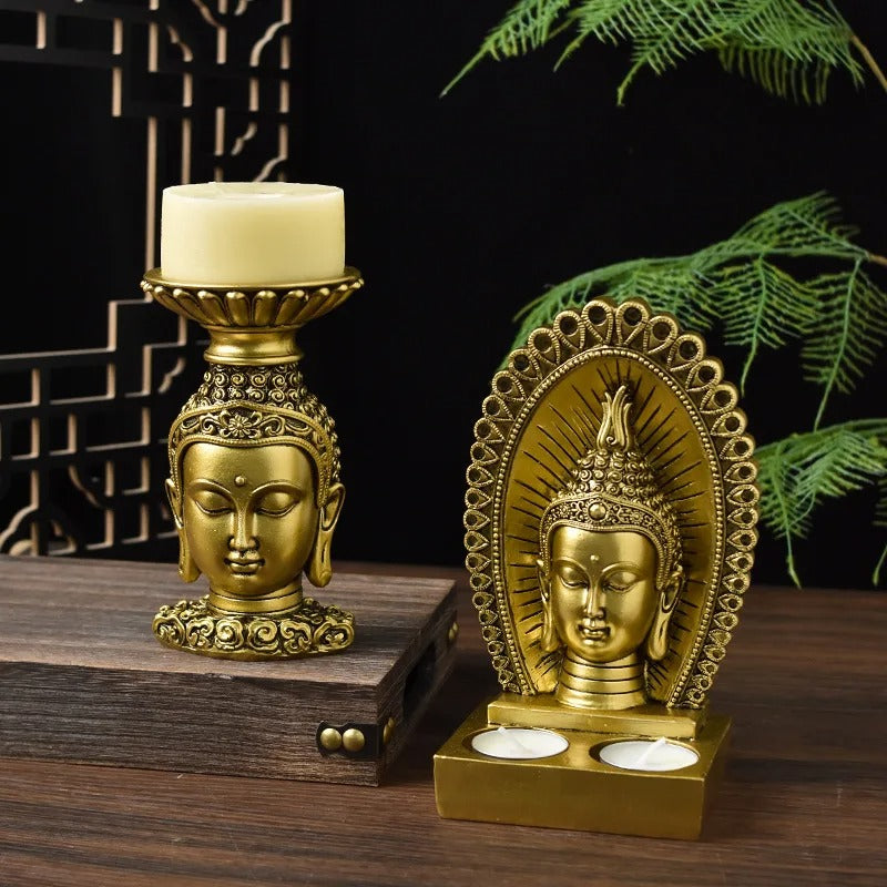 bougeoir tête de bouddha ambiance zen et spirituel duo