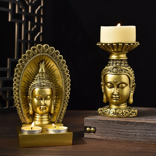 bougeoir tête de bouddha ambiance zen et spirituel presentation