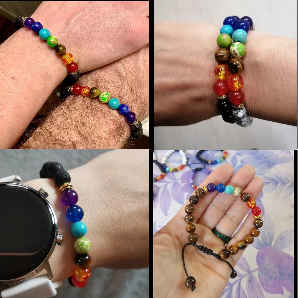 Bracelet 7 Chakra Alignement interieur portés