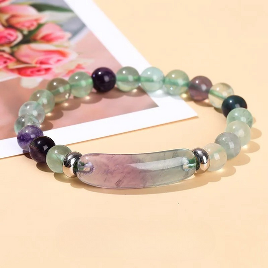 Bracelet Bien-être Pierres Naturelles variante Fluorite multicolore