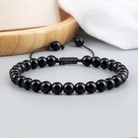 Bracelet pierre naturelle Obsidienne Noire 6mm