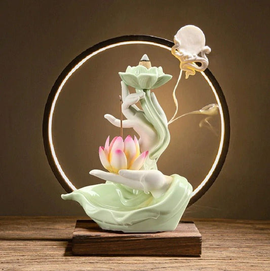 Lampe - Encens Bouddha vert