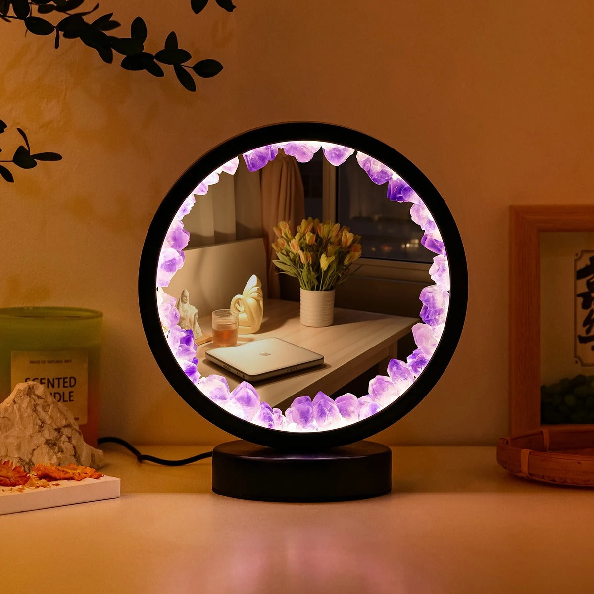 Lampe Amethyste allumee