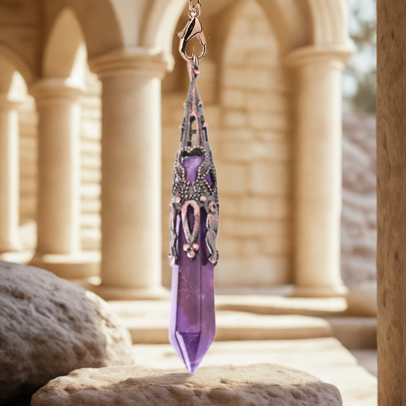 PENDULE OUI NON LONG amethyste