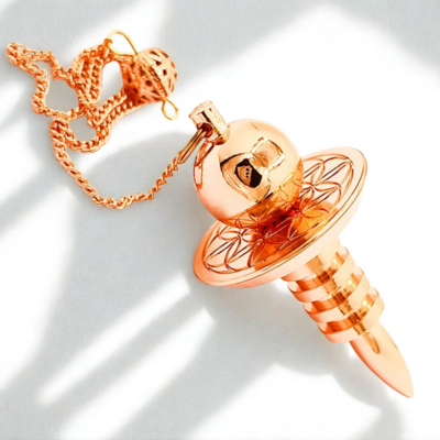 Pendule fleur de vie or rose fermé