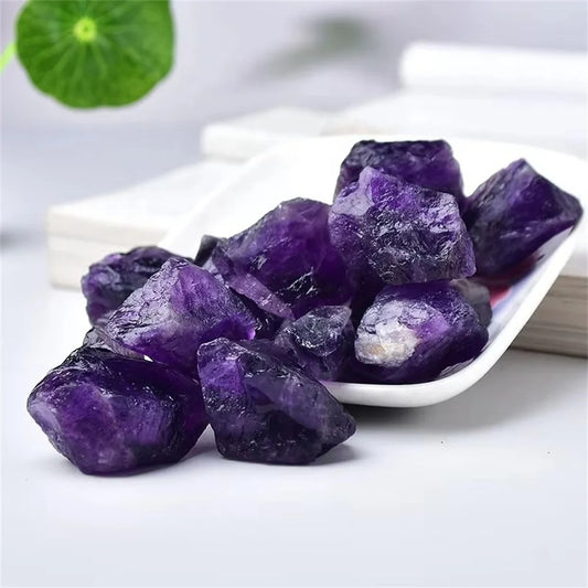 Pierre naturelle amethyste brute presentation