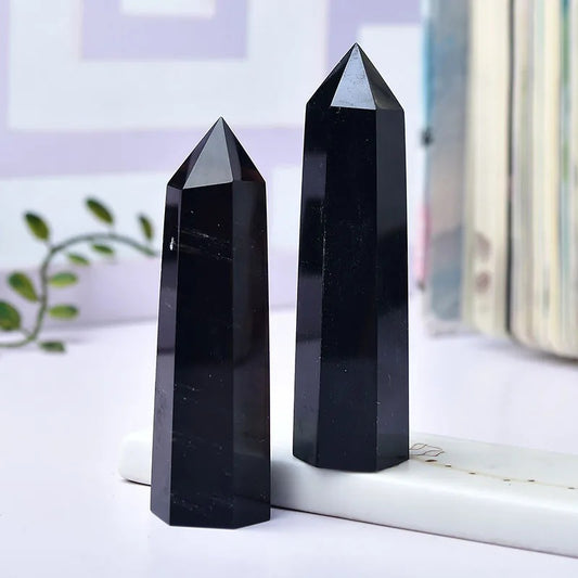 Pointe osidienne noire naturelle presentation