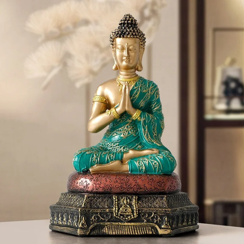 Statue bouddha namaste présentation