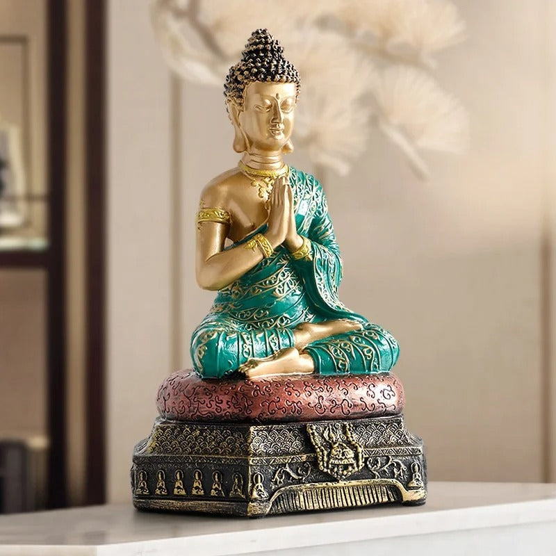 Statue bouddha namaste presentation profil